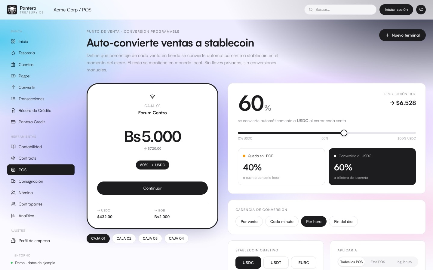 POS · Auto-conversión
